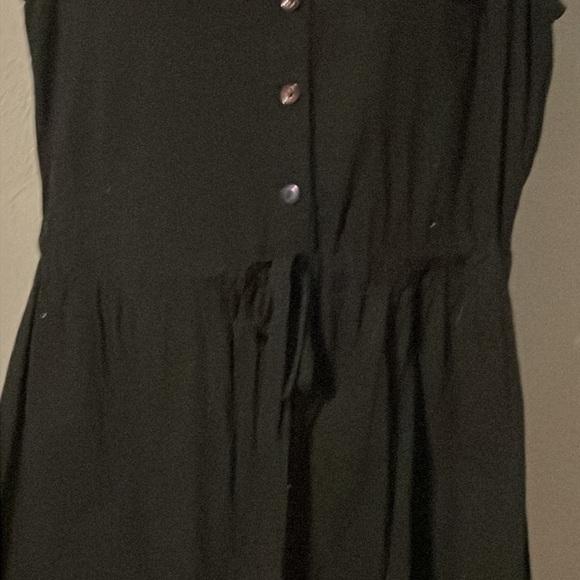 Vintage 1976 Small Prototyoe 100% cotton black sleeveless button dress romper - Picture 6 of 15